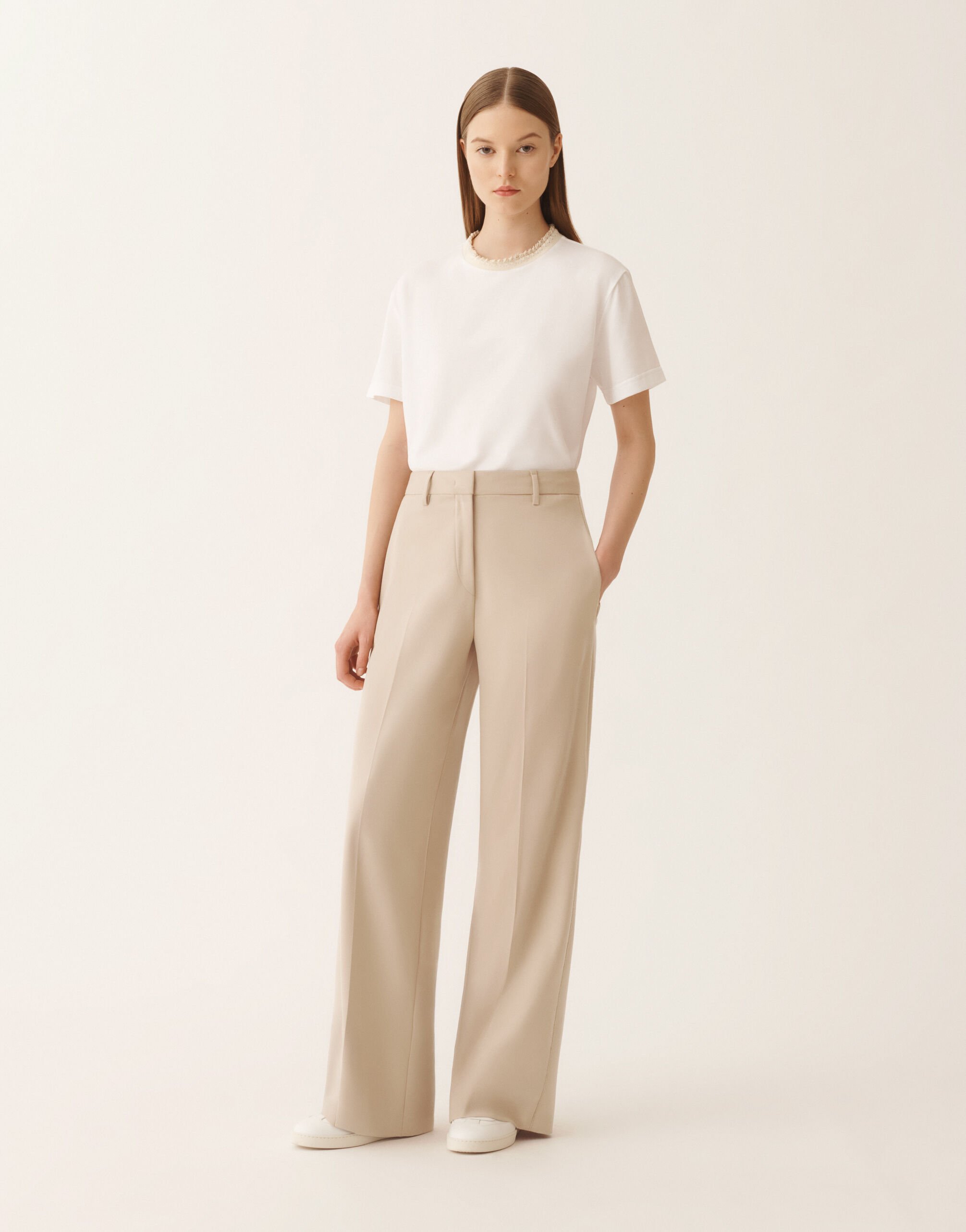Fabiana Filippi Pantalone Spoleto in Techno-Tailoring, Nude Nude PAD266F307L7640000