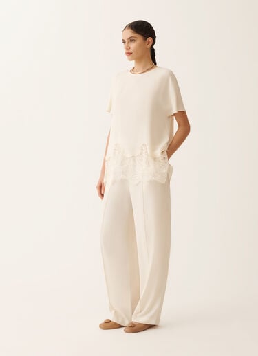 Fabiana Filippi Crepe de chine top, ivory BUTTER TPD276F736M1580000