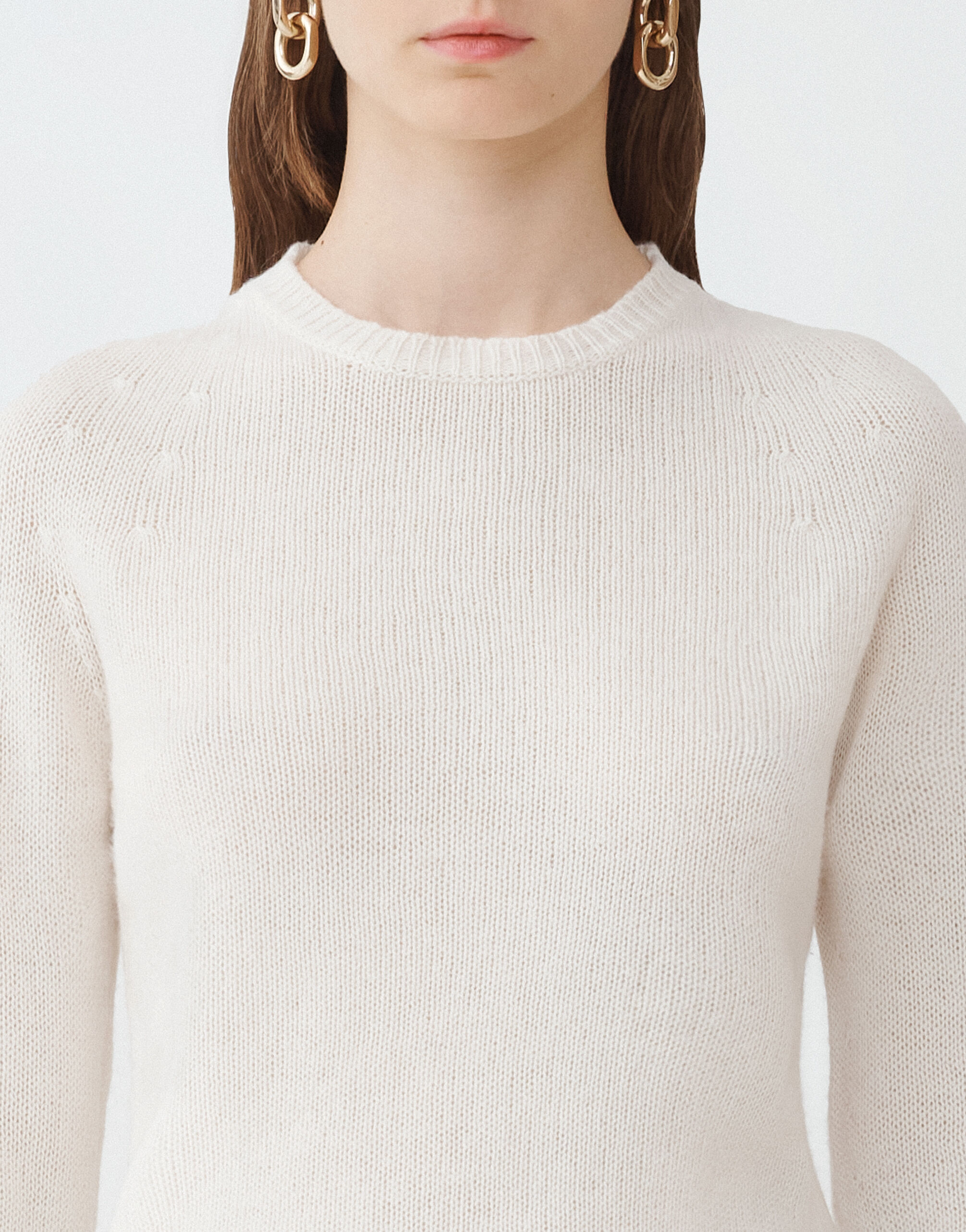 Fabiana Filippi Nahtloser Pullover aus Kaschmir-Gaze, Weiß Weiß MAD264F031N9000000