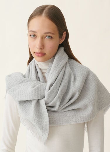 Wool and cashmere scarf with lurex, granite Fabiana Filippi Wool and cashmere scarf with lurex, granite Granite SAD216A874M5260000