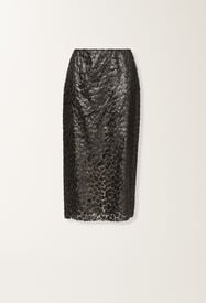 Fabiana Filippi Devoré velvet skirt, black Black GND225F417D9050000