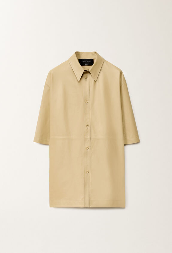 Fabiana Filippi Lightweight nappa leather shirt, gold YELLOW PLD265F280D7510000