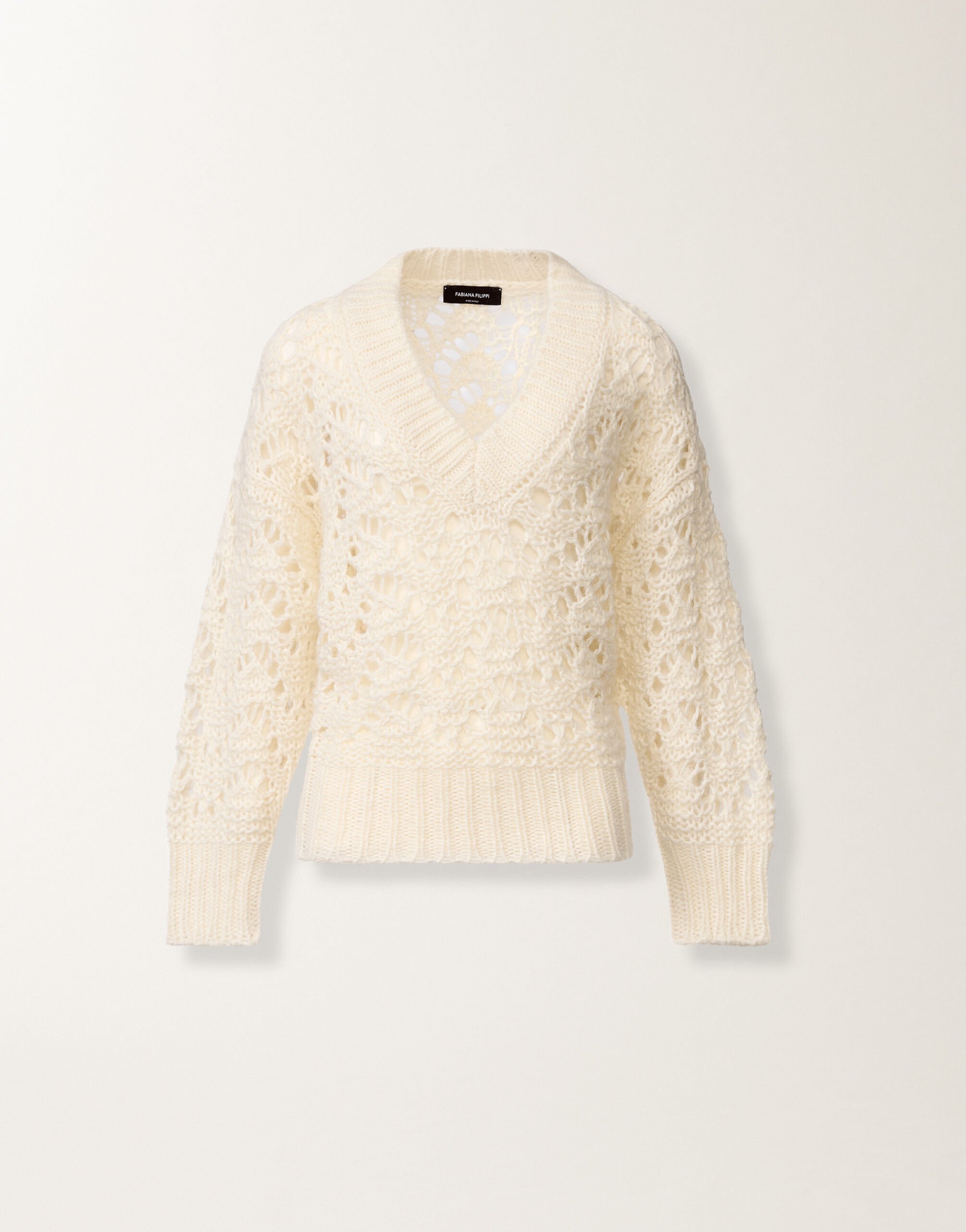 Fabiana Filippi Platinum mohair sweater, raffia White MAD266F032L7420000