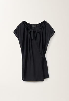 Fabiana Filippi Stretch sablé top, midnight blue BLUE MAD275F053D2730000