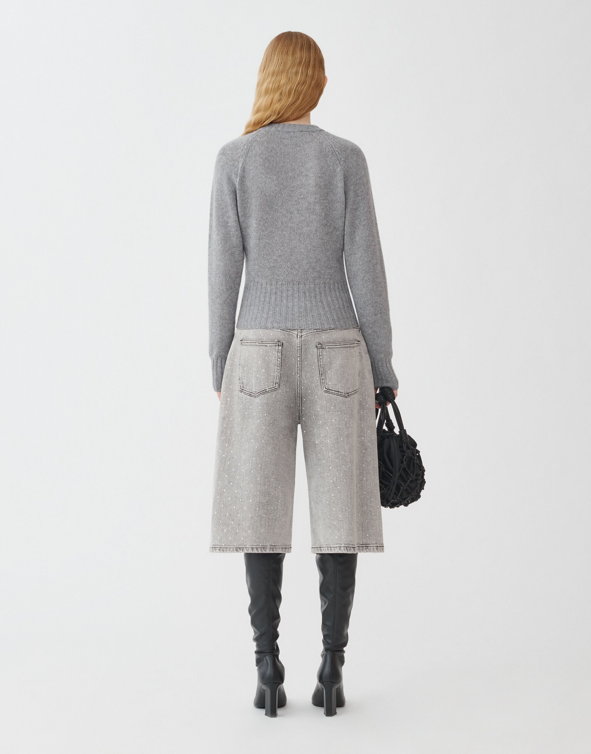 Fabiana Filippi Brushed cashmere sweater, melange rock MELANGE ROCK MAD264F052N9000000