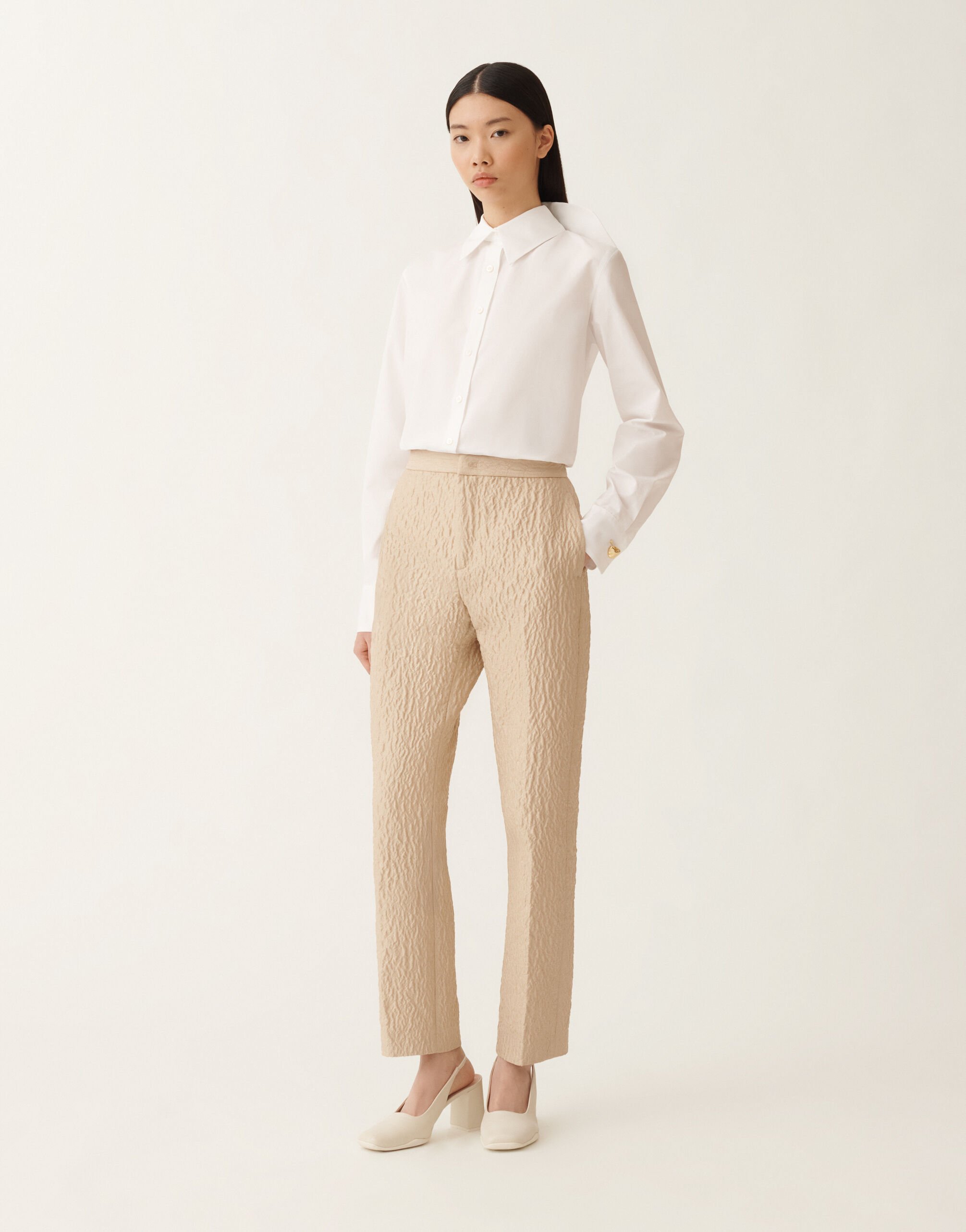 Fabiana Filippi Shirt in poplin, optic white White CAD225F782D6500000