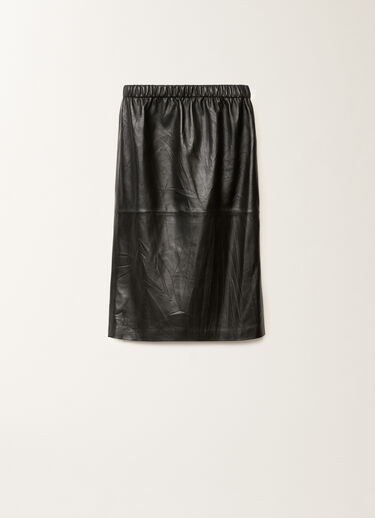 Fabiana Filippi Jupe plissée en cuir nappa, noir NOIR PLD265F288L1760000