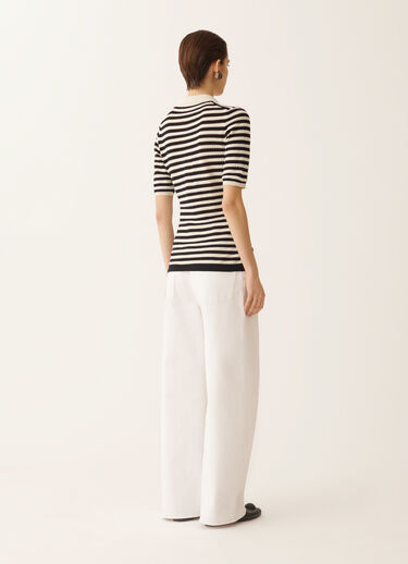 Fabiana Filippi Polo en coton biologique avec micro sequins, couleur beurre et bleu BLEU NUIT MAD276F474M1660000