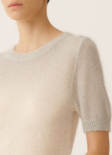 Fabiana Filippi Mohair sweater with sequins in shaded raffia and gray Gray MAD266F131L9000000