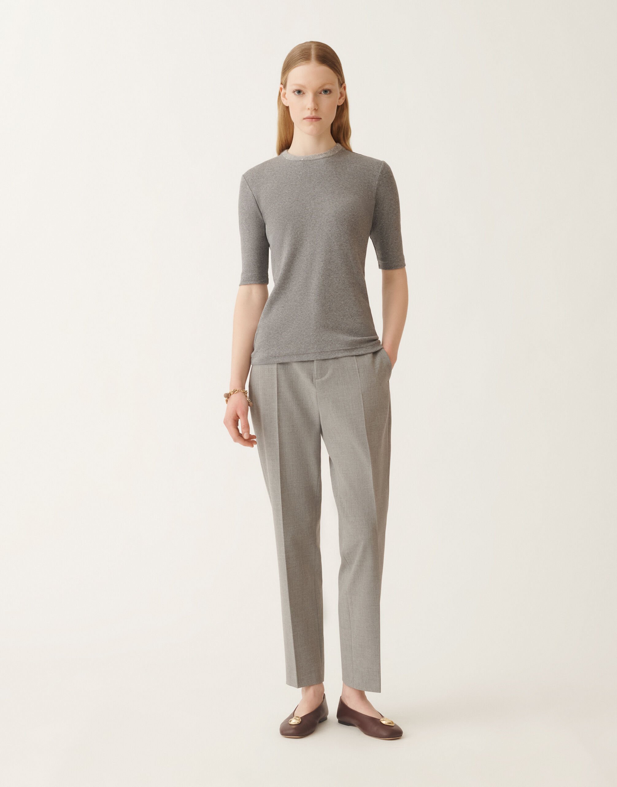 Fabiana Filippi T-shirt en jersey, gris rocheux GRIS JED215F129L5810000