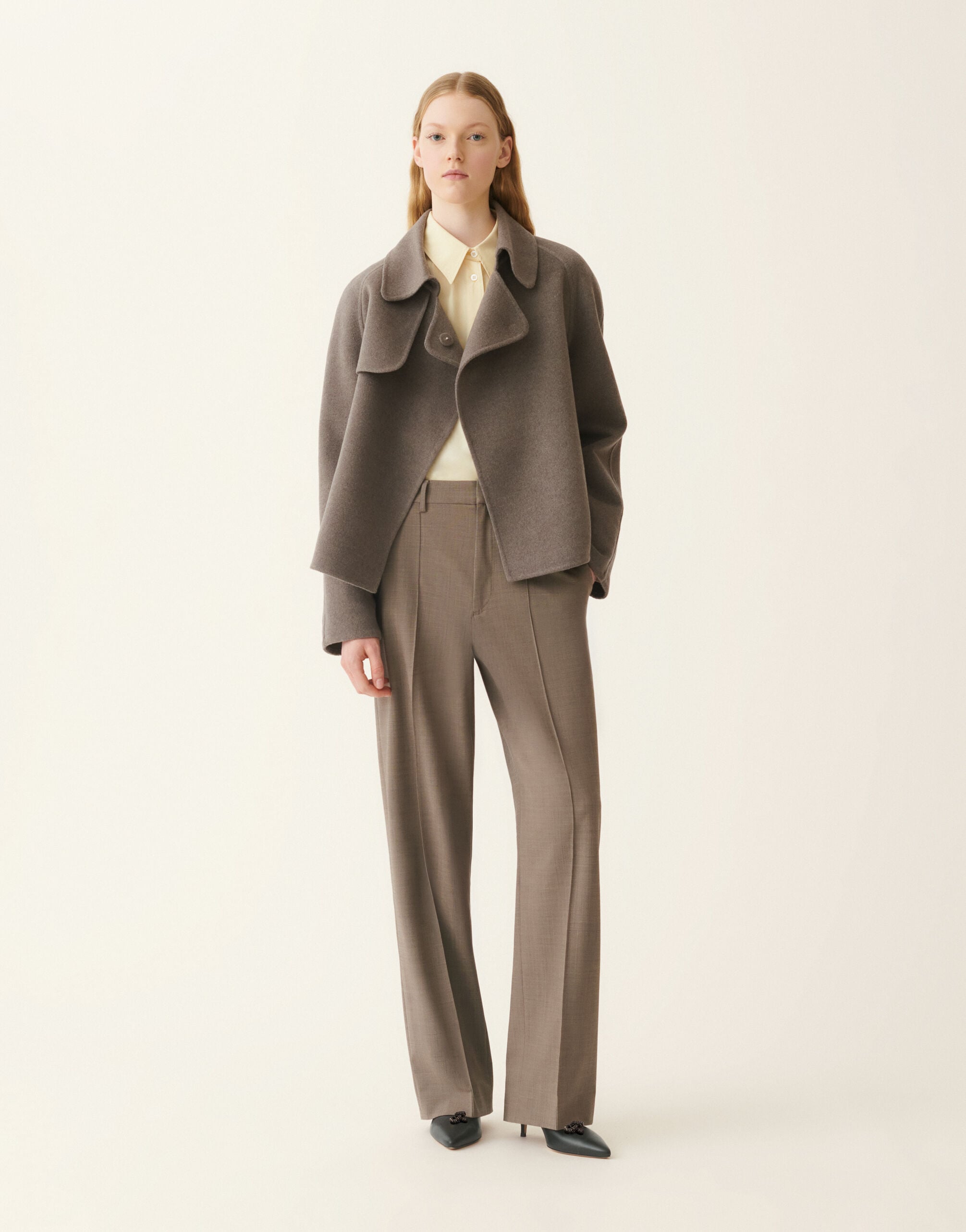 Fabiana Filippi Wool and cashmere double coat, falcon Falcon CTD226F634M3750000