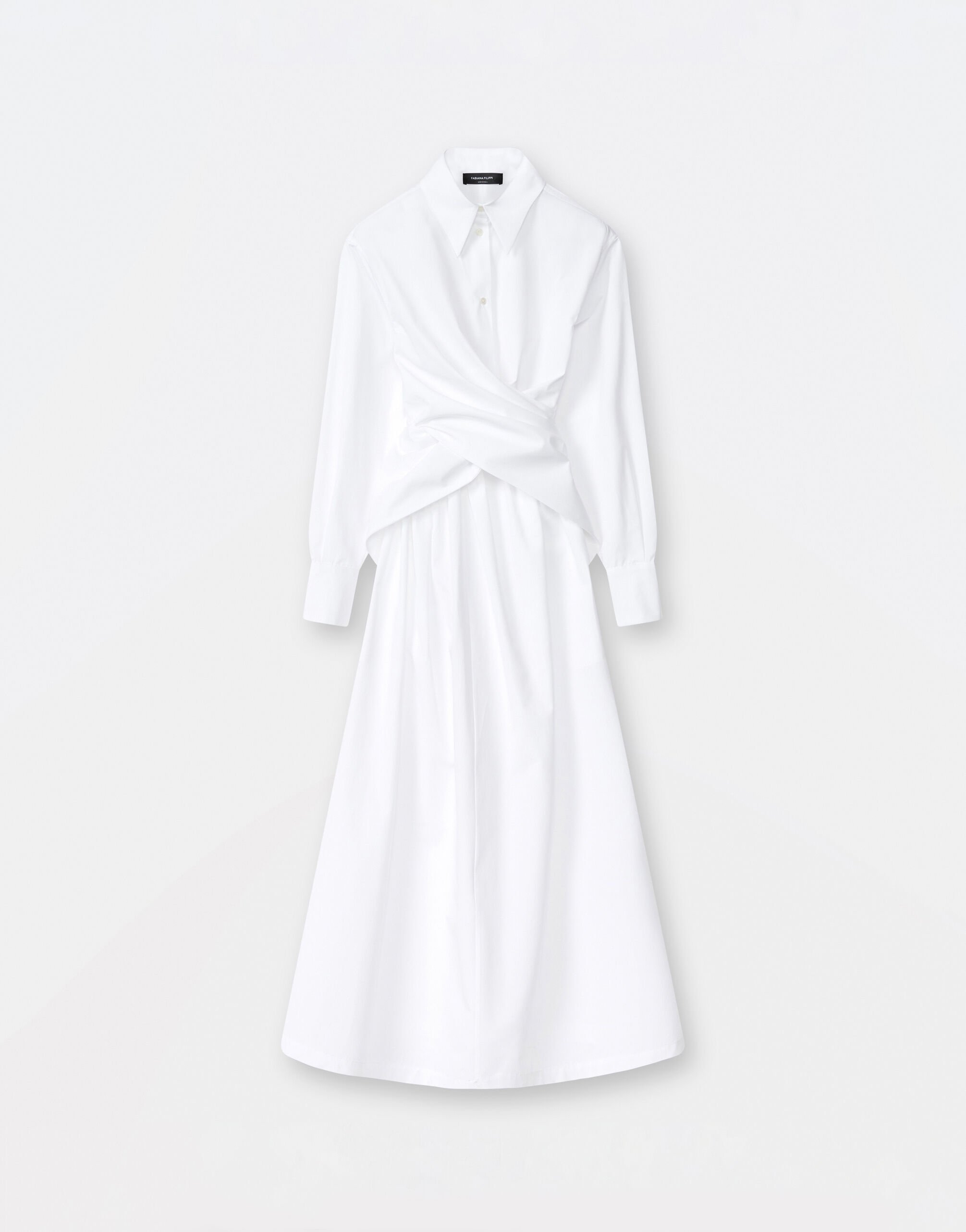 Fabiana Filippi Kleid aus Popeline, Optisches Weiß ABD264F125I9370000