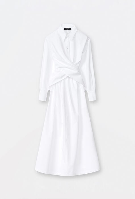 Fabiana Filippi Poplin dress, optical white ABD274F741H2970000