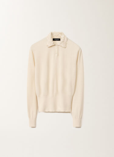 Fabiana Filippi Polo en laine et coton, vanille BLANC MAD265F054L1630000