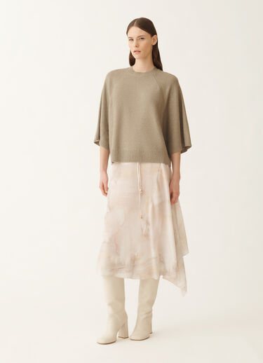 Fabiana Filippi Wool and silk cape with sequins, olive GREEN MAD215F067D2960000