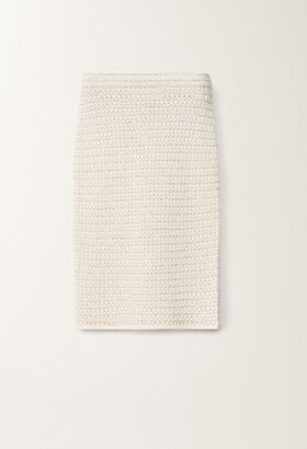 Fabiana Filippi Cotton skirt with sequins, white BLUE GND275F848L3540000
