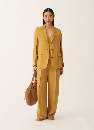 Fabiana Filippi Übergroße Jacke aus fließendem Leinen und Viskose, Senf SENF GCD276F218M1480000