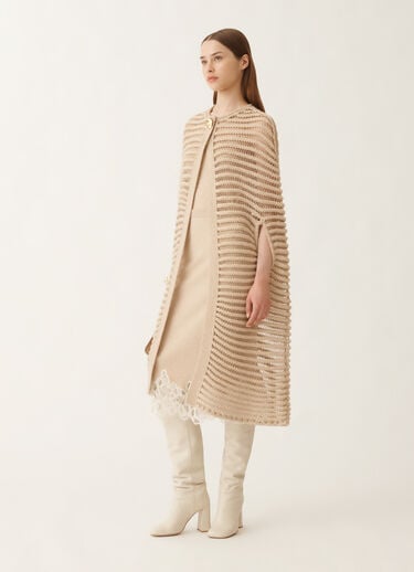 Fabiana Filippi Platinum skirt with macramé lace, rope BEIGE GND215F395L5190000
