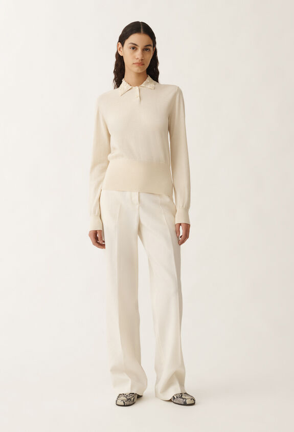 Fabiana Filippi Wool and cotton polo, vanilla WHITE MAD265F054L1630000
