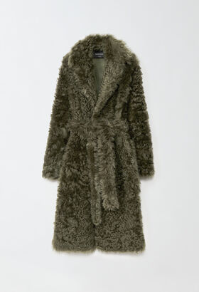 Fabiana Filippi Shearling coat, loden YELLOW PLD265F280D7510000