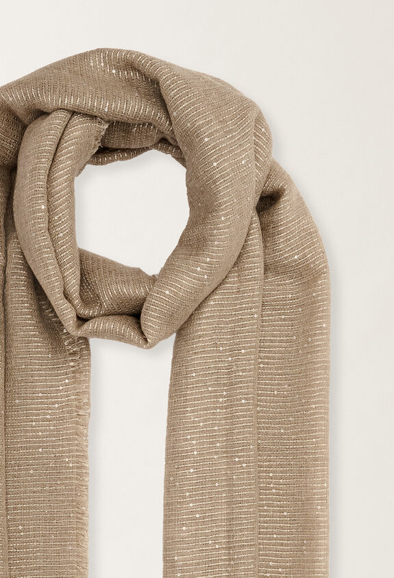 Fabiana Filippi Cashmere blend scarf with sequins, rope BEIGE SAD215A881L8000000