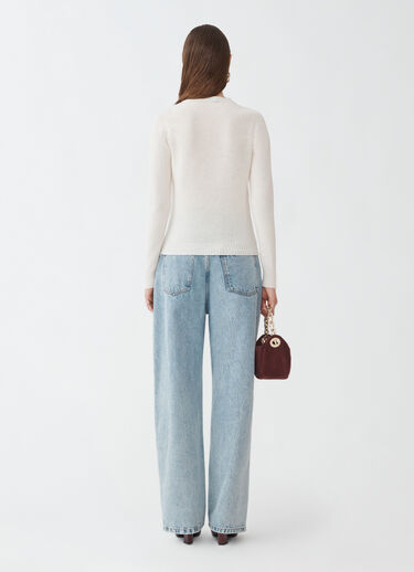Fabiana Filippi Nahtloser Pullover aus Kaschmir-Gaze, Weiß Weiß MAD264F031N9000000