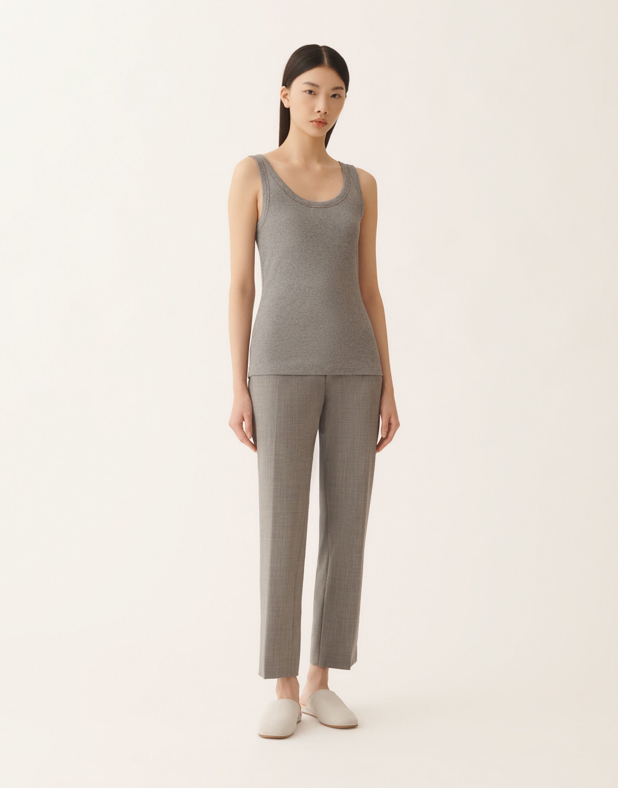 Fabiana Filippi Jersey tank top, rock Gray JED266F602L8960000