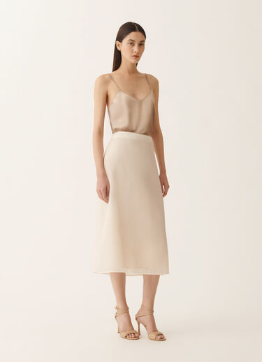 Fabiana Filippi Water-reflective organza midi skirt, butter Butter GND266F406D9420000