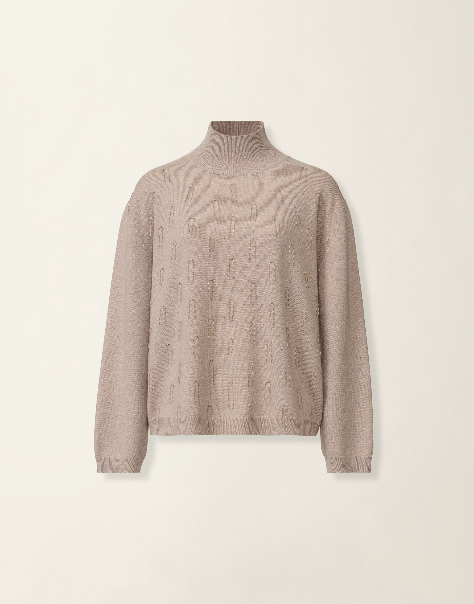 Maglia a collo alto in Platinum, moka meringa Fabiana Filippi Maglia a collo alto in Platinum, moka meringa Moka meringa MAD216F372M2810000