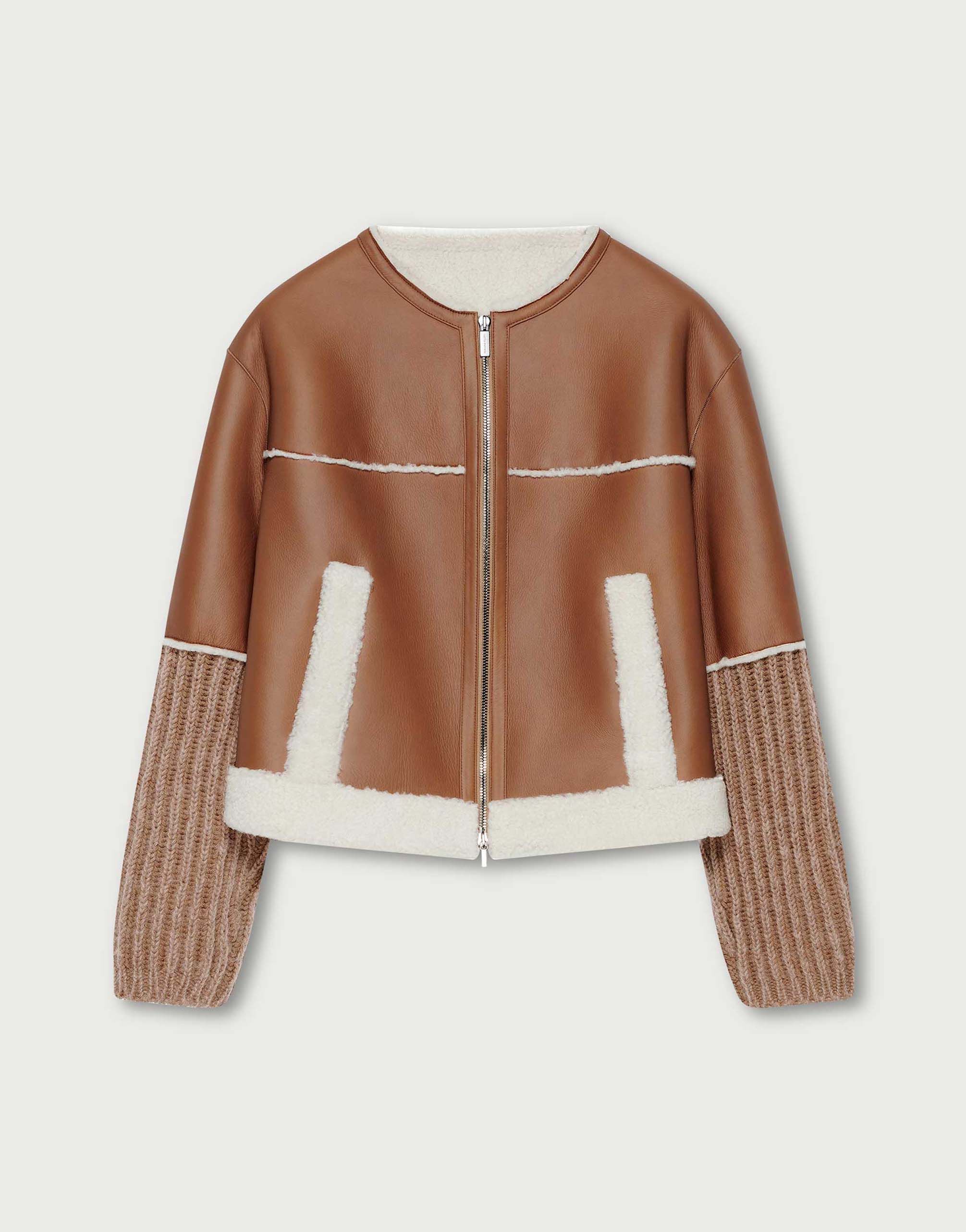 Shearling bomber jacket womens clearance