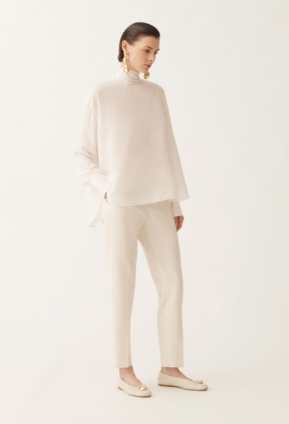 Fabiana Filippi Crepe de chine top, white WHITE TPD215F318D9030000