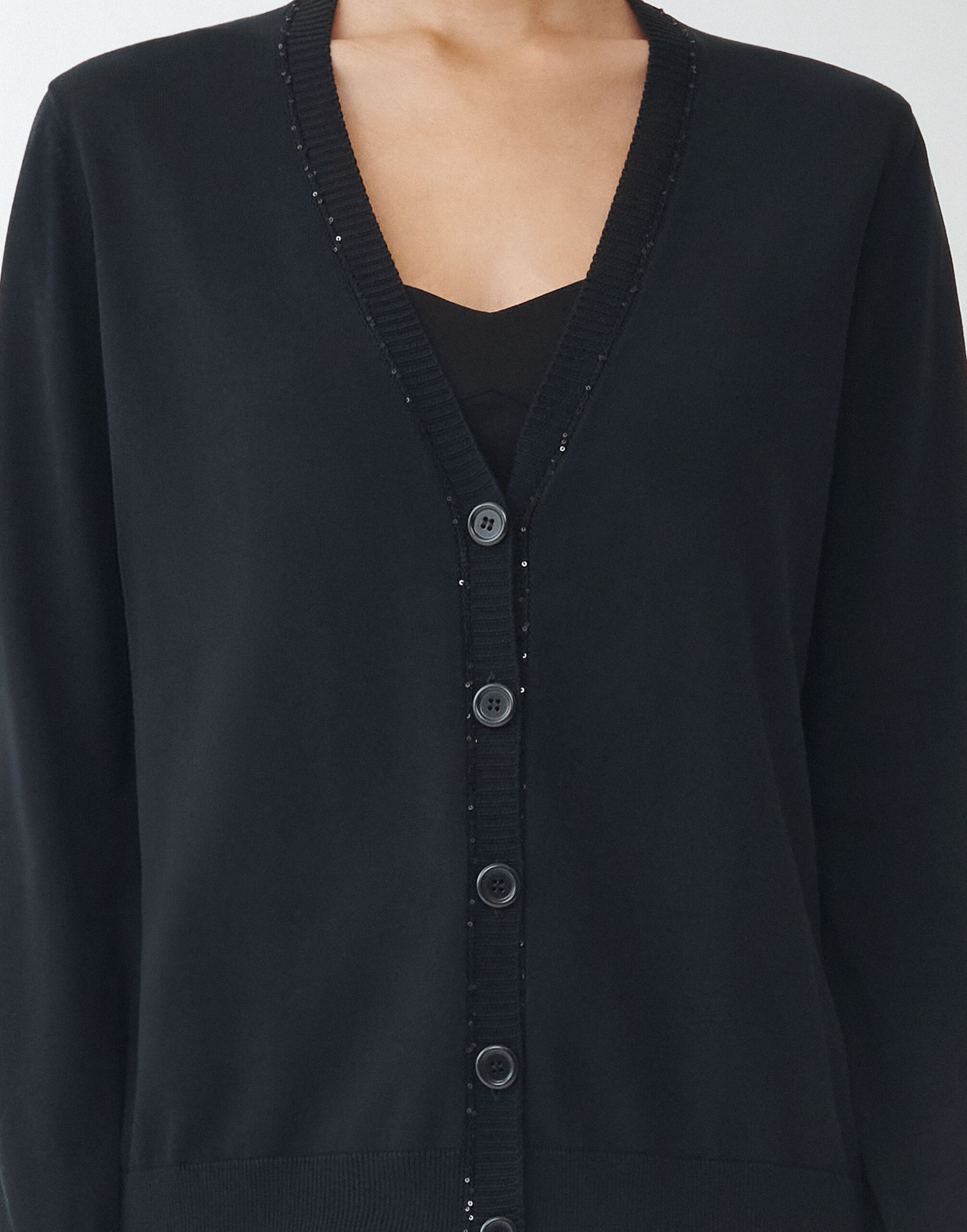 Fabiana Filippi Cardigan aus Bio-Baumwolle, Schwarz SCHWARZ MAD274F359H4960000