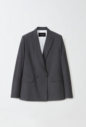 Fabiana Filippi Cool wool double-breasted jacket, charcoal WHITE MAD264F031N9000000