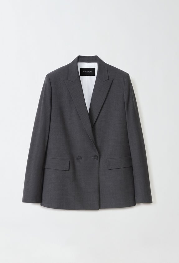 Fabiana Filippi Veste croisée en laine froide, anthracite anthracite GCD264F162D6200000
