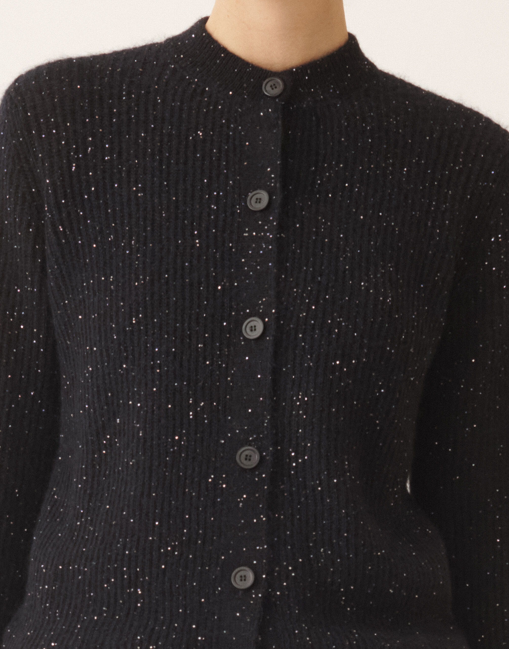 レディースMohair cardigan with sequins, midnight blue ニットウェア