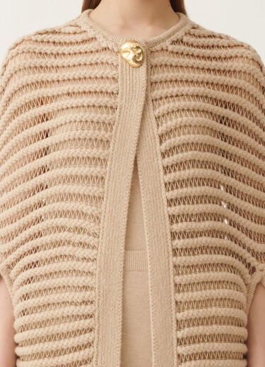Fabiana Filippi Cape longue en laine de chameau, albinos et lurex doré BRUN MAD215F095L5200000