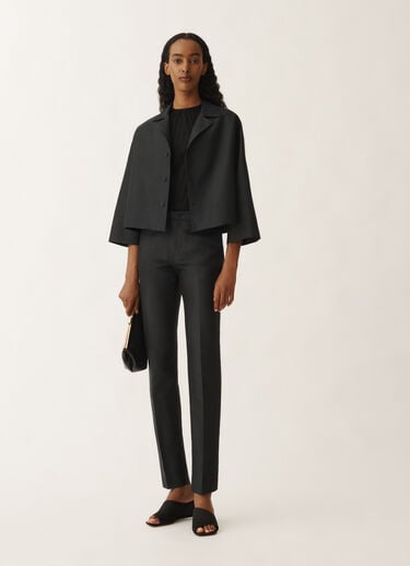 Fabiana Filippi Jacke aus Baumwolle und Mikadostoff in Seide, schwarz SCHWARZ GCD265F232D7870000