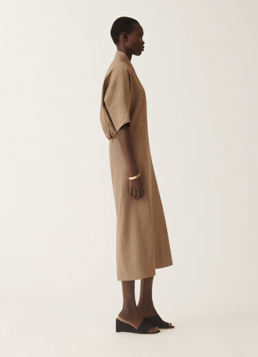 Fabiana Filippi Kleid aus Leinen und Stretch-Viskose, taupe TAUPE ABDC02F119H5490000