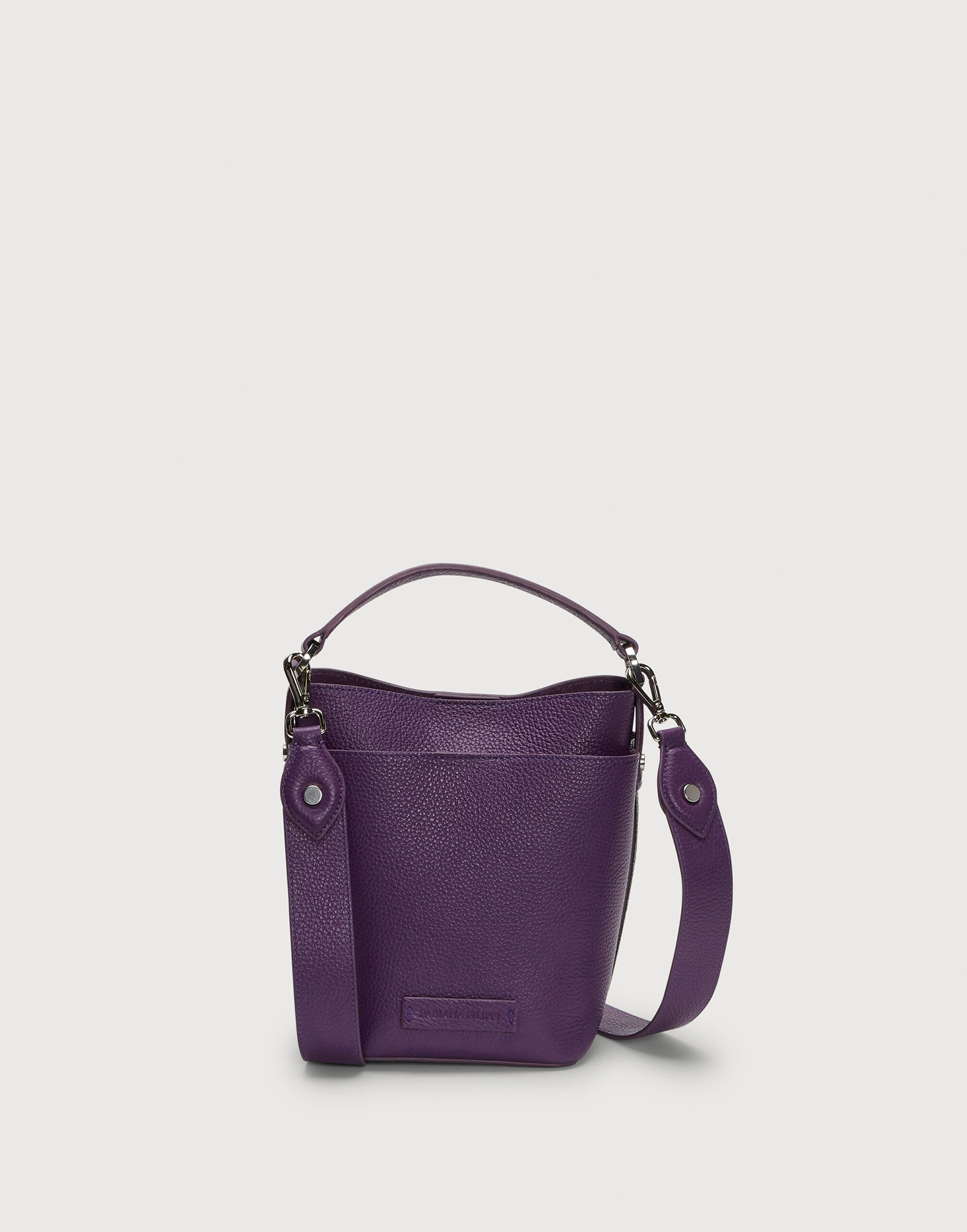 Borsa a secchiello in pelle viola Borse a Mano per Donna