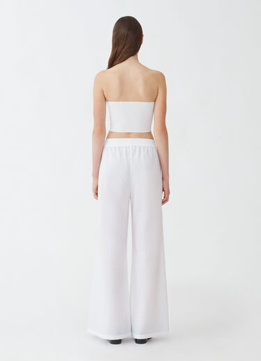 Fabiana Filippi LINEN CLOTH WIDE LEG TROUSERS WITH ELASTIC WAISTBAND OPTICAL WHITE PAD274F284D6610000