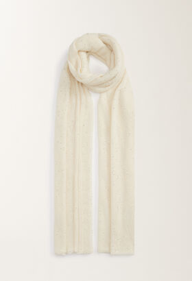 Fabiana Filippi SEQUIN SOFT MOHAIR MAXI SCARF SAND SAD265A803L2740000
