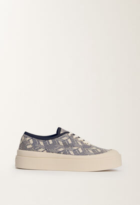 Fabiana Filippi Sneakers with jacquard platform, blue BUTTER ASD274A926H1400000