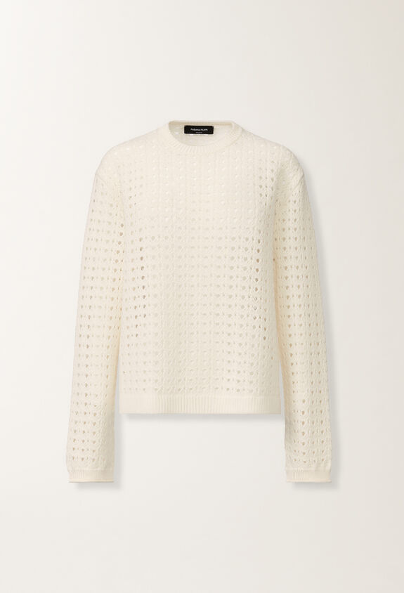 Fabiana Filippi Platinum cardigan, raffia WHITE MAD215F039L5050000