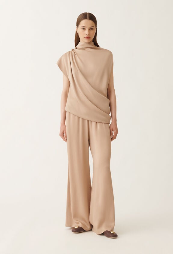 Fabiana Filippi Envers satin top, maple BEIGE TPD215F298L5960000