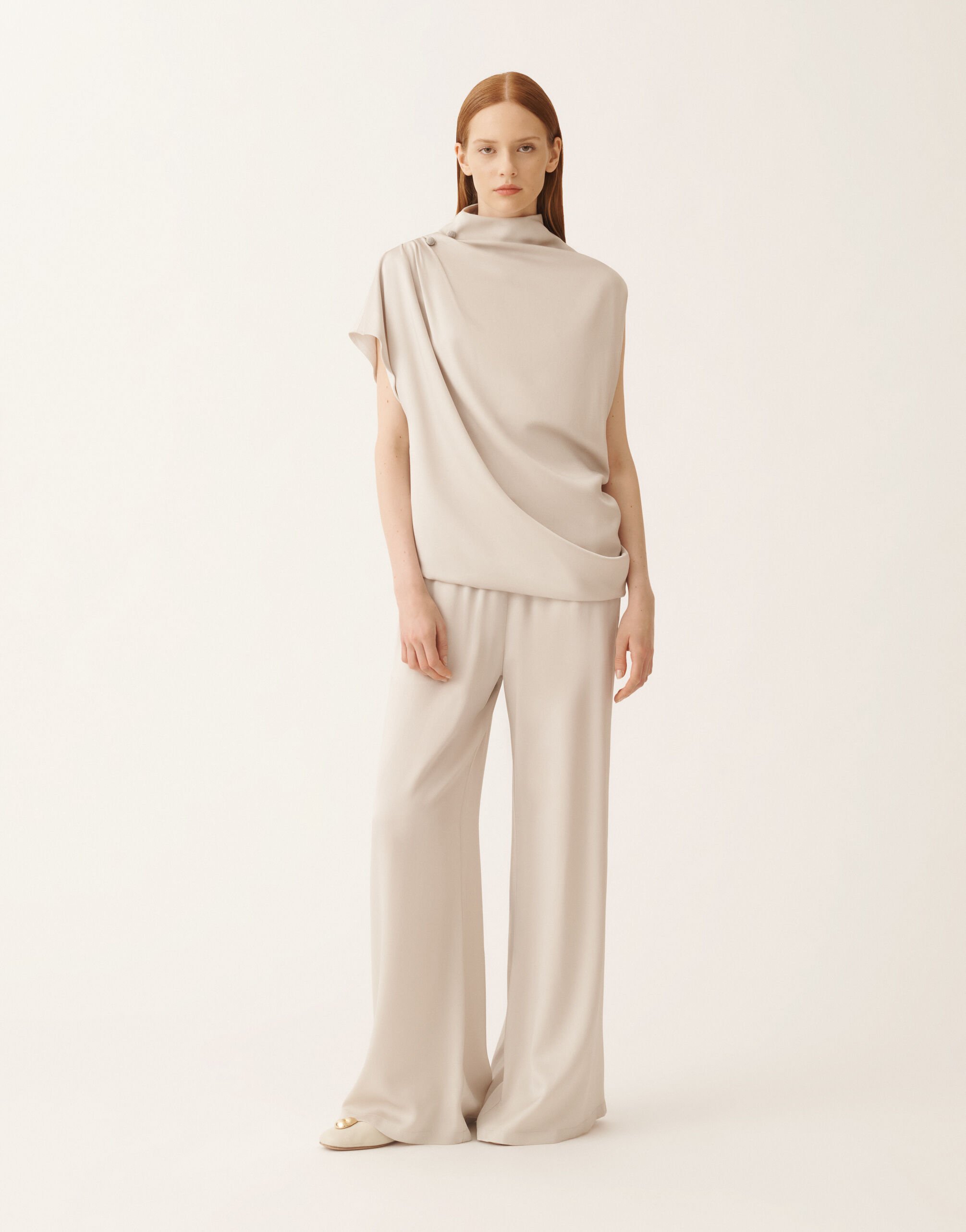 Fabiana Filippi Haut en envers satin, poussière GRIS TPD215F298L5960000