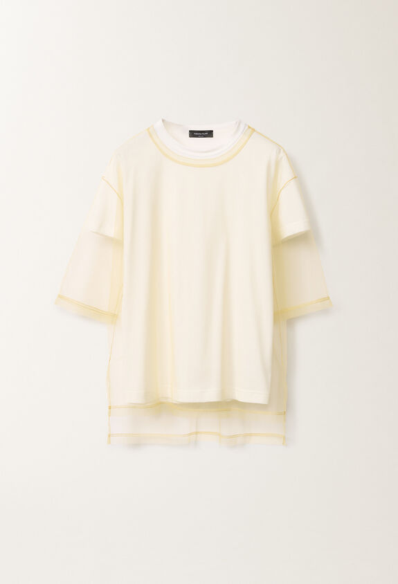 Fabiana Filippi T-shirt in jersey e tulle, oro GIALLO JED265F116L2490000
