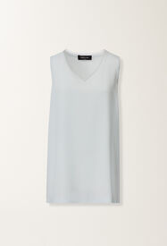 Fabiana Filippi Crepe de chine tank top, aqua Blue TPD266F295L7750000