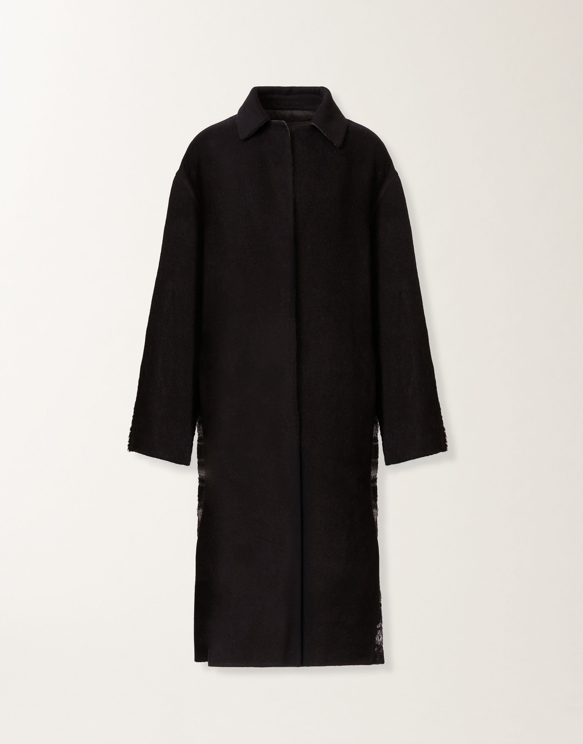 Fabiana Filippi Mantel aus weicher, doppellagiger Wolle und Kaschmir, schwarz Schwarz CTD225F744L7010000