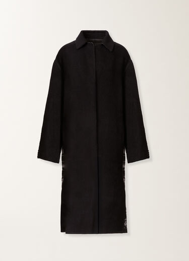 Fabiana Filippi Mantel aus weicher, doppellagiger Wolle und Kaschmir, schwarz Schwarz CTD225F744L7010000
