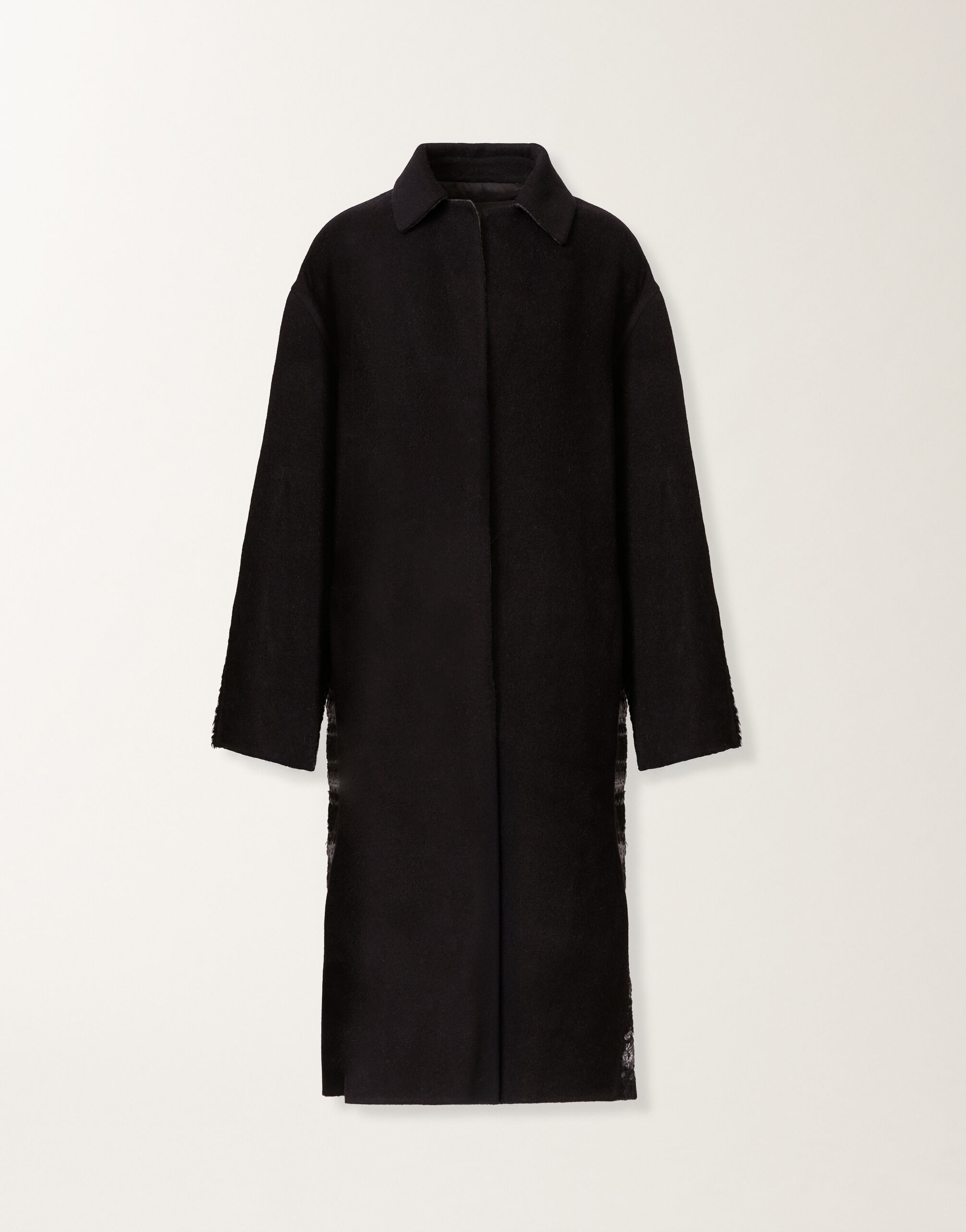 Fabiana Filippi Mantel aus weicher, doppellagiger Wolle und Kaschmir, schwarz Schwarz CTD225F744L7010000
